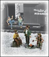 A2138 Hobos (N Scale) Scenic Accents<sup>®</sup> N Scale(Figures) (Click for larger picture)