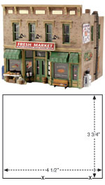 PF5180 Fresh Market (HO Scale) Pre-Fab Landmark Structures (Click for larger picture)