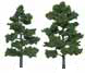 TR1516 Medium Green 6"- 7"(2 pkg) Ready Made Realistic Trees (HO Scale) (Click for larger picture)