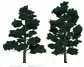 TR1517 Dark Green 6"- 7"(2 pkg) Ready Made Realistic Trees (O Scale) (Click for larger picture)
