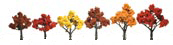 TR1541 Fall Mix 3"- 5"(6 pkg) Ready Made Realistic Trees (HO Scale) (Click for larger picture)