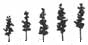 TR1560 Conifer Green 2 1/2"- 4"(5 pkg) Ready Made Realistic Trees (HO Scale) (Click for larger picture)