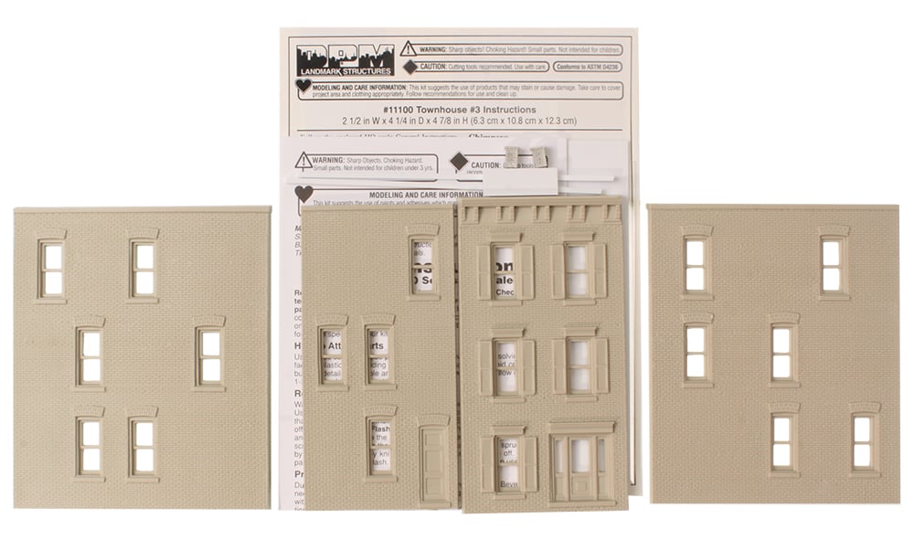 Townhouse #3 - HO Scale Kit - Figures, landscape and accessories sold separately