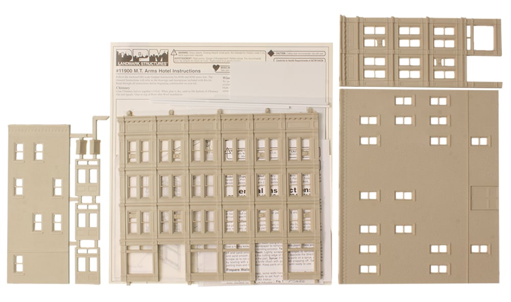 M.T. Arms Hotel - HO Scale Kit - Vehicles, decals and accessories sold separately