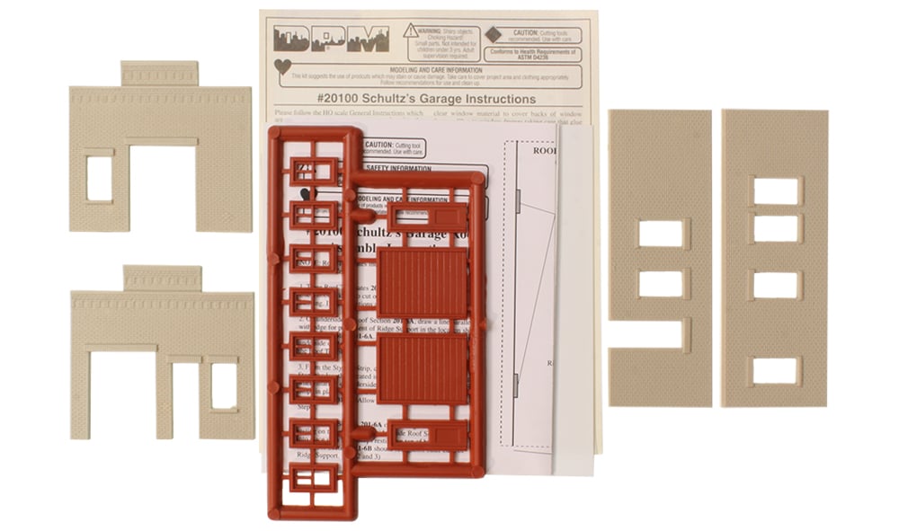 Schultz's Garage - HO Scale Kit - Painting is optional with #200 Series Kits