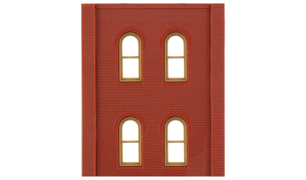Two-Story Arched 4-Window - Four two-story wall sections per package
2 11/16" w x 3 11/16" h (6
