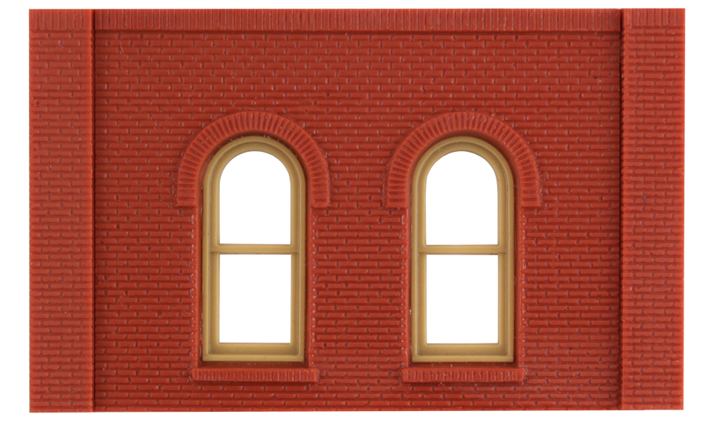 One-Story Arched Window - Four one-story wall sections per package
2 11/16" w x 1 7/8" h (6