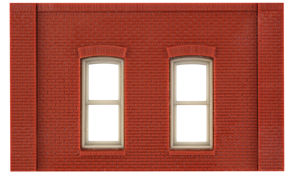One-Story Rectangular Window - Four one-story wall sections per package
2 11/16" w x 1 7/8" h (6