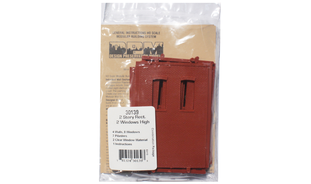 Two-Story Rectangular 2-Window - High - Four sections per package
2 11/16" w x 3 11/16" h (6