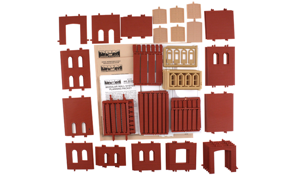 4-in-1 Modular Kit - HO Scale - Build a building approximately 11 1/2" w x 8 1/2" d x 7" h (29