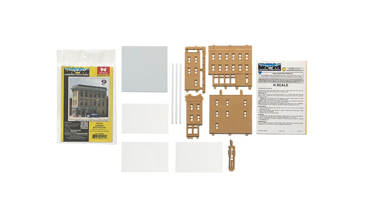 Corner Apothecary - N Scale Kit - Vehicle, decals, figures and accessories sold separately