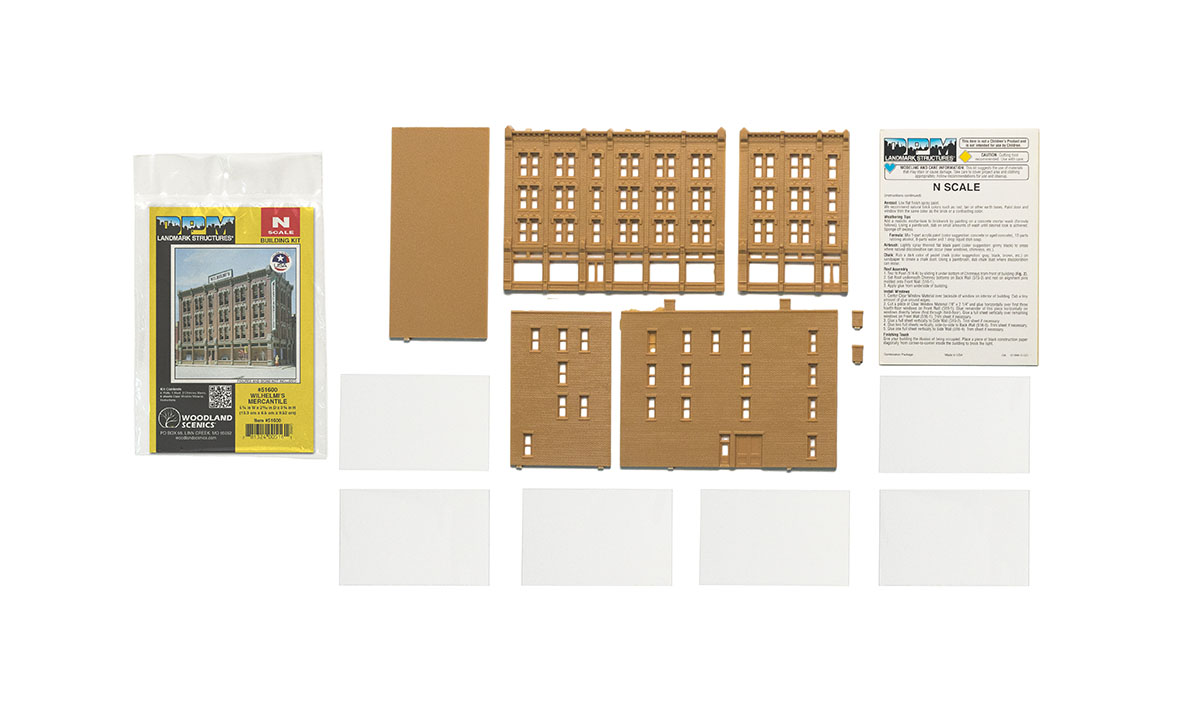Wilhelmi's Mercantile - N Scale Kit - Vehicles, decals, figures and accessories sold separately