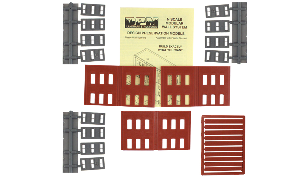 Two-Story 12-Windows - Three sections per package
3 3/8" w x 1 15/16" h (8
