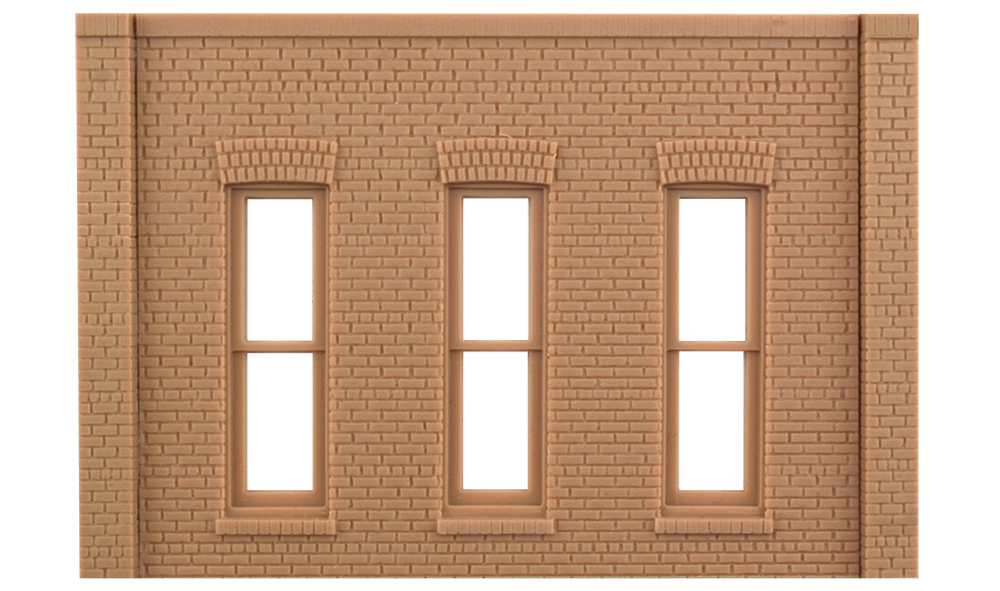 Rectangular Window - Two wall sections and five pilasters per package
Each section is 4 1/8" w x 3 1/16" h (10