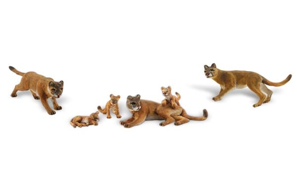 Cougars and Cubs - HO Scale - Six cool cats ready to set in the more &lsquo;wild&rsquo; areas of your layout
