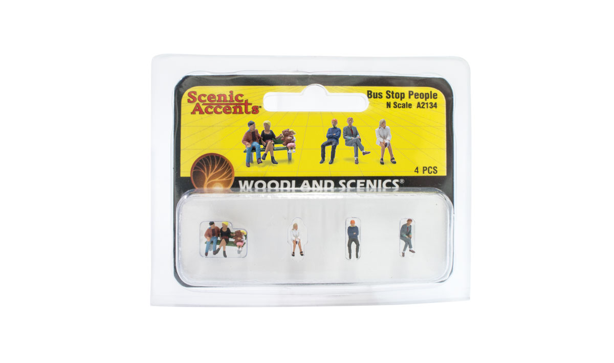 Woodland Scenics A2134 N Train Figures Bus Stop People