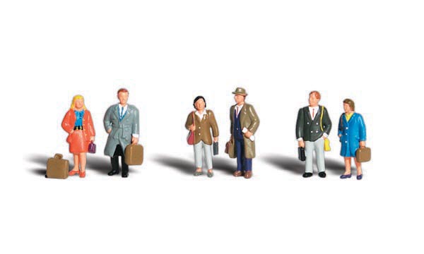 Professionals - N Scale - Men and women in professional attire stand waiting, as if for a bus