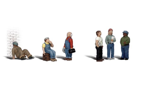 Factory Workers - N scale - A set of six figures