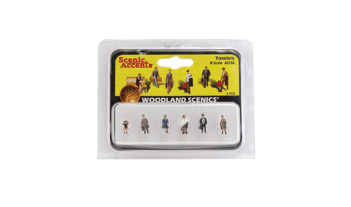 6 Woodland Scenics N Scale Scenic Accents Figures/People Set Travelers 