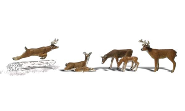Deer - N scale - A set of White Tail deer