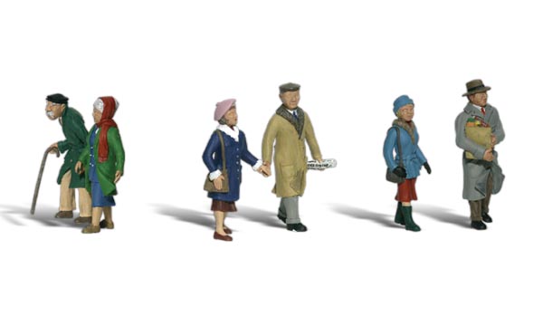 Couples in Coats - N scale - A set of three couples walking, dressed in winter wear