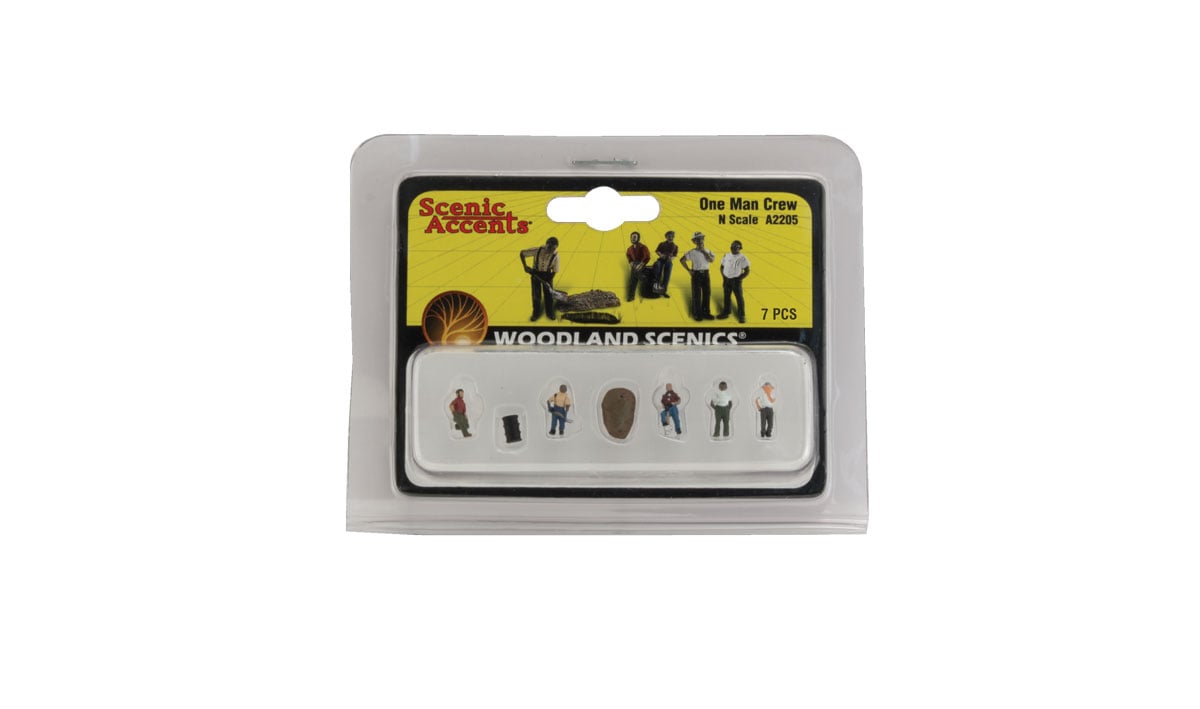 Figura HO Scale One Man Crew Woodland Scenics - Modellismo Ferroviario, Dipinta A Mano, Scala 1:87