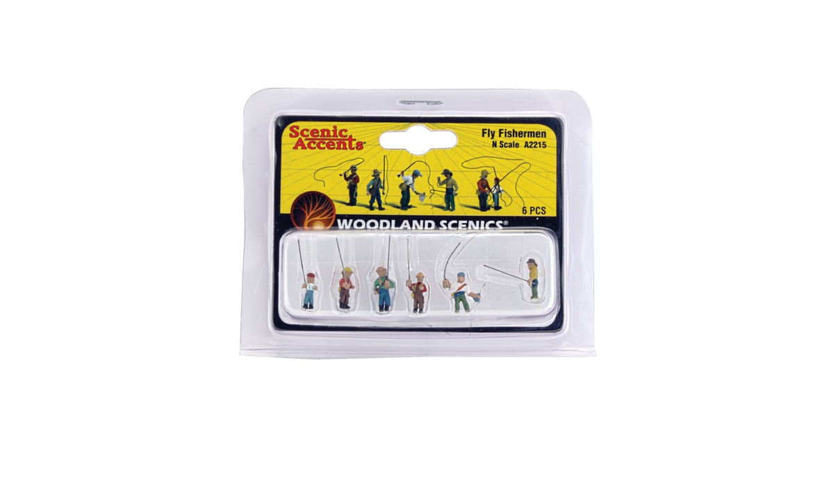 Fly Fishermen - N Scale - Fly fishermen are ready for the big catch!
Set contains 6 pieces