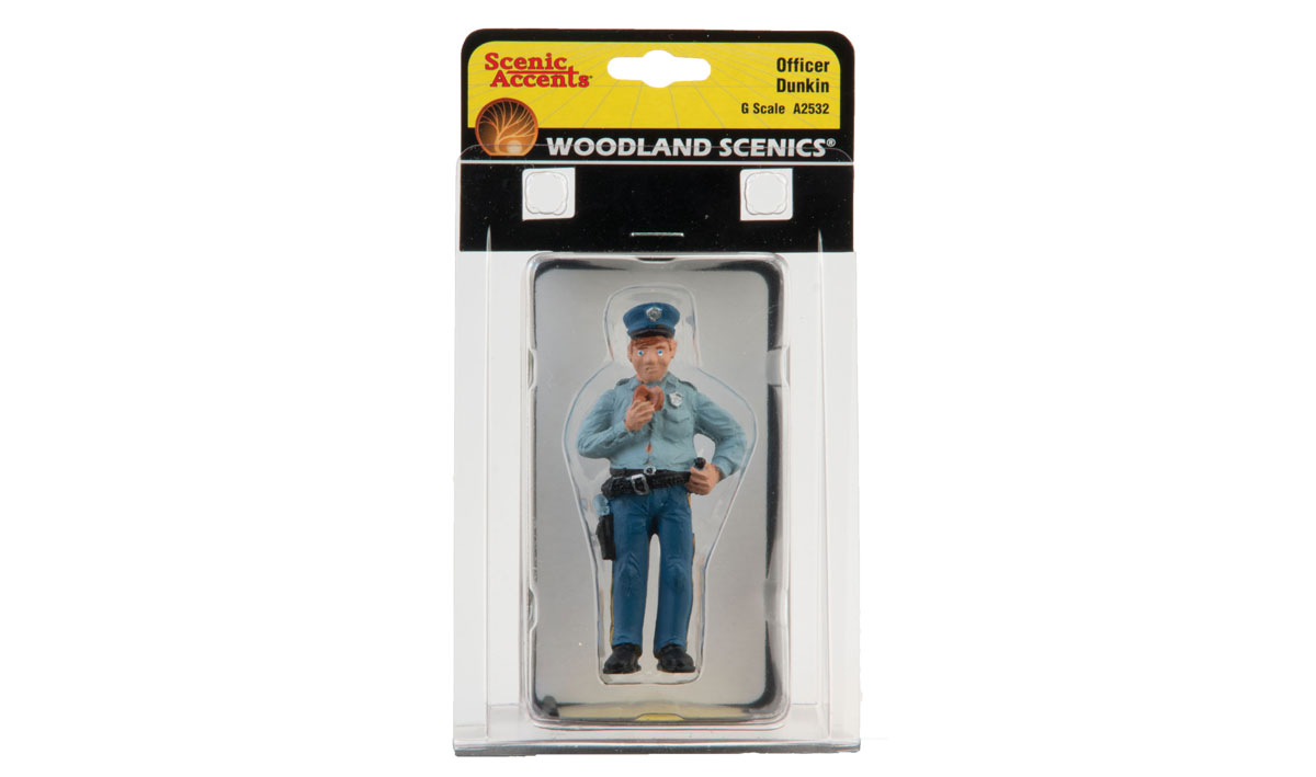 Officer Duncan - G Scale - This cop is walking the beat with his nightstick and doughnut in hand