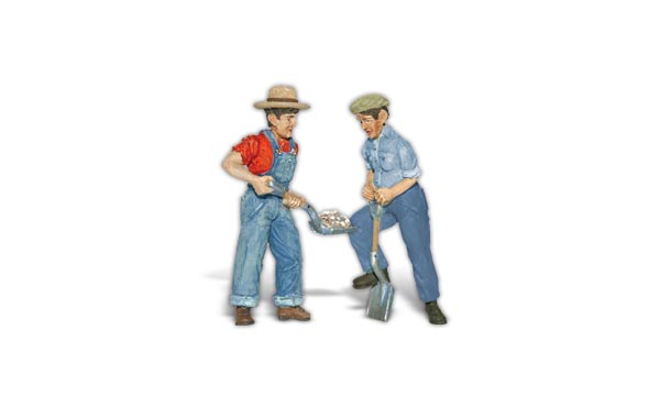 Doug and Phil Shoveler - G  scale - Two men dressed in overalls would look great in any scene