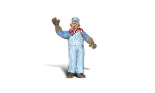Ernie the Engineer - G scale - Ernie is on the job, dressed in his overalls and work gloves