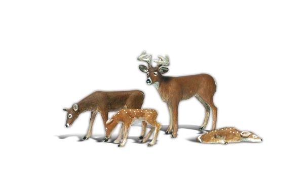 Buck & Family - G scale - A buck stands watch over his doe and fawns