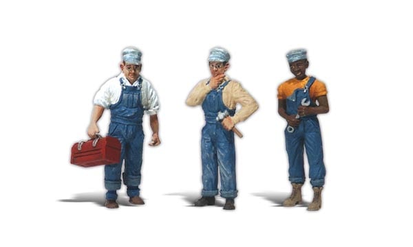 Three Train Mechanics - G scale - Set of three men who work on the railroad