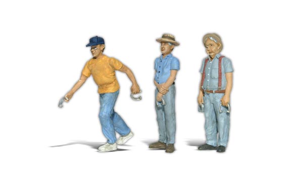 Horse Shoein' Around - G scale - A set of three men engaged in a game of horseshoes