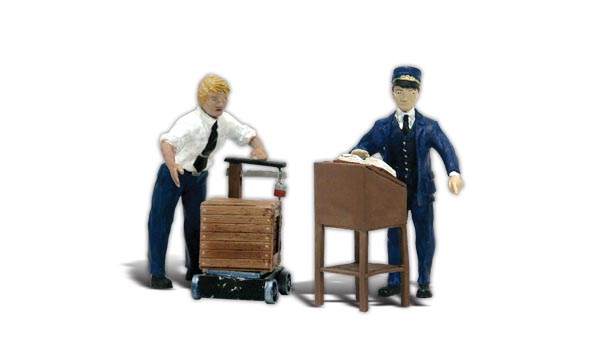 Dedicated Depot Workers - G Scale - Two depot workers ready themselves for passengers