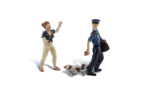 Polly's Postal Pursuit - G Scale - Polly and her pup pursue the postman