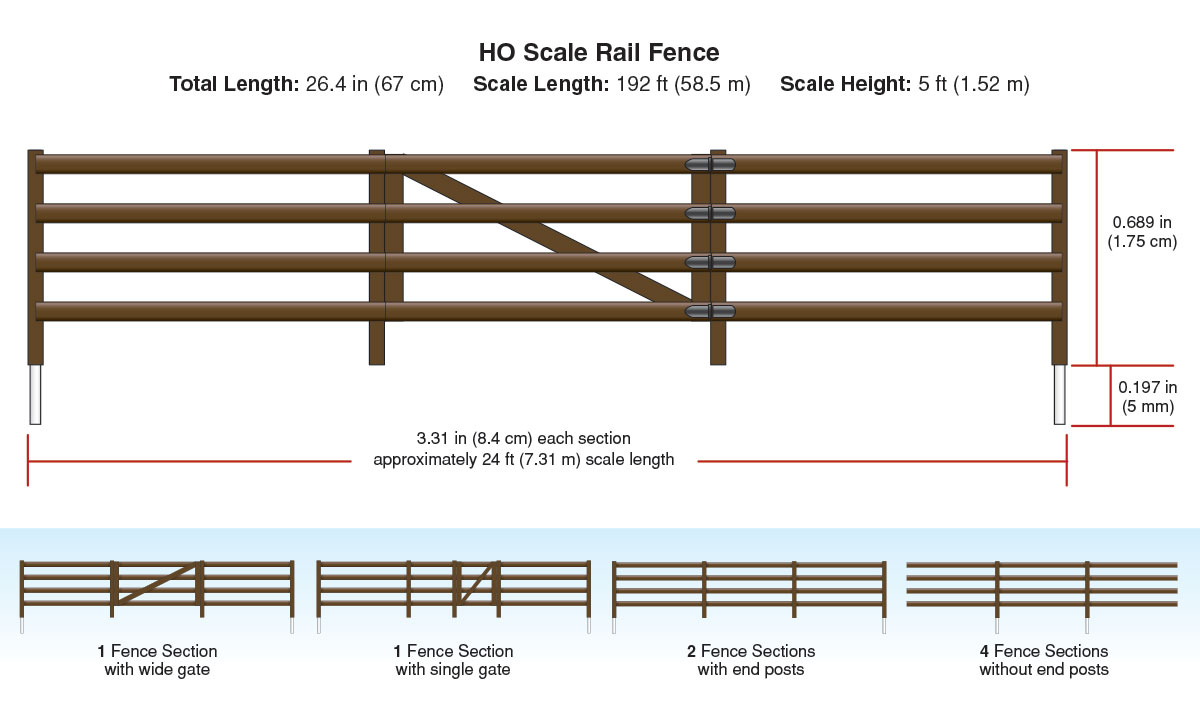 Rail Fence - HO Scale - Add character to any scene with hand-painted and authentically weathered HO scale Rail Fence