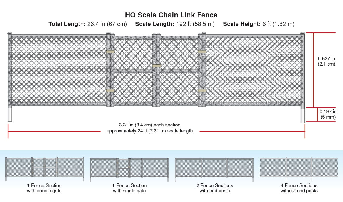 Chain Link Fence - HO Scale - Add character to any scene with hand-painted and authentically weathered HO scale Chain Link Fence