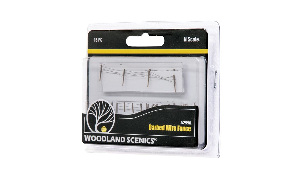 Barbed Wire Fence - N Scale - Line the edge of a pasture with handmade, pre-strung N scale Barbed Wire Fence