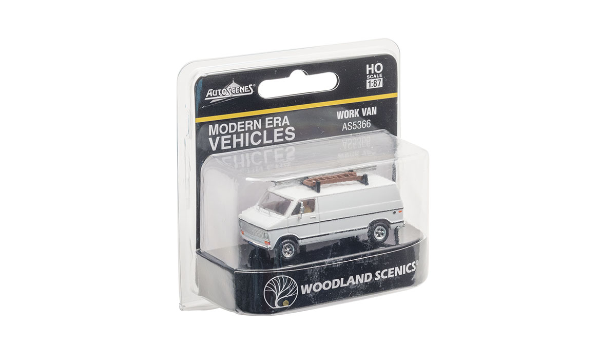 Work Van - HO Scale - Modern Era Vehicles replicate automobiles manufactured during the last few decades of the 20th century