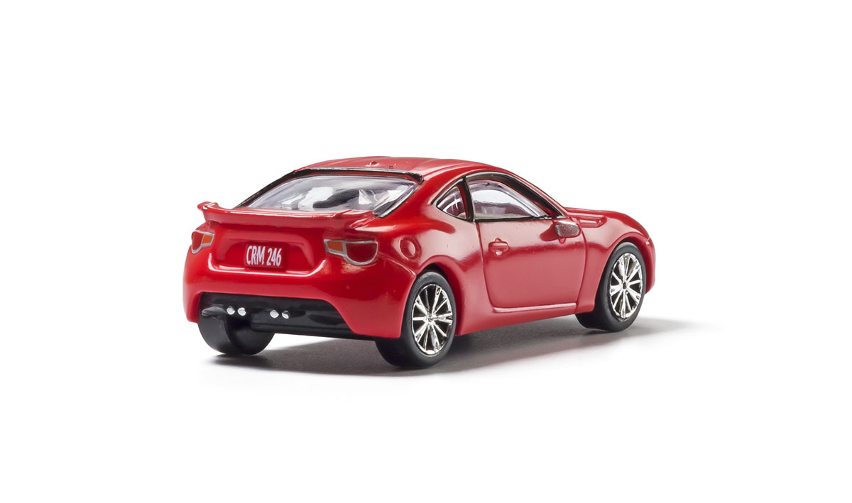 Red Sport Coupe - HO Scale - Modern Era Vehicles replicate automobiles manufactured during the last few decades of the 20th century