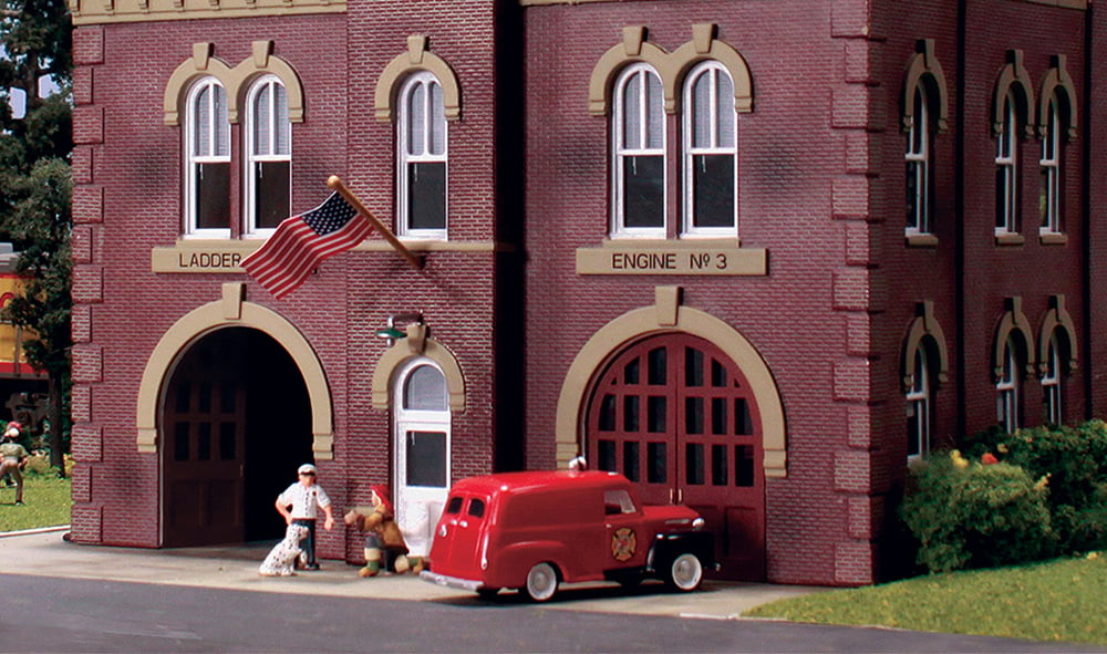 Sparky & The Chief - HO Scale - &quot;Load up, Sparky,&rdquo; says the Chief, &ldquo;Let&rsquo;s take care of those fire safety inspections&quot;
Set contains 3 pieces