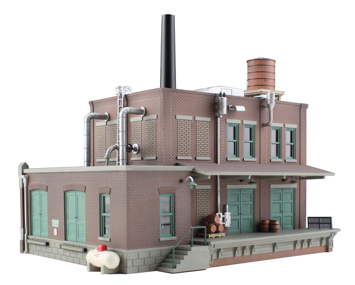 Clyde & Dale's Barrel Factory - N Scale - This old beer barrel factory features a definitive architectural design and natural weathering