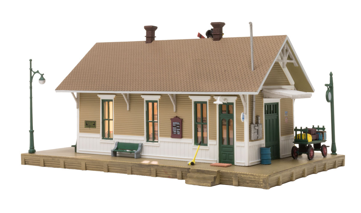 Dansbury Depot - N Scale - This old Depot is the busiest place in town when the train arrives