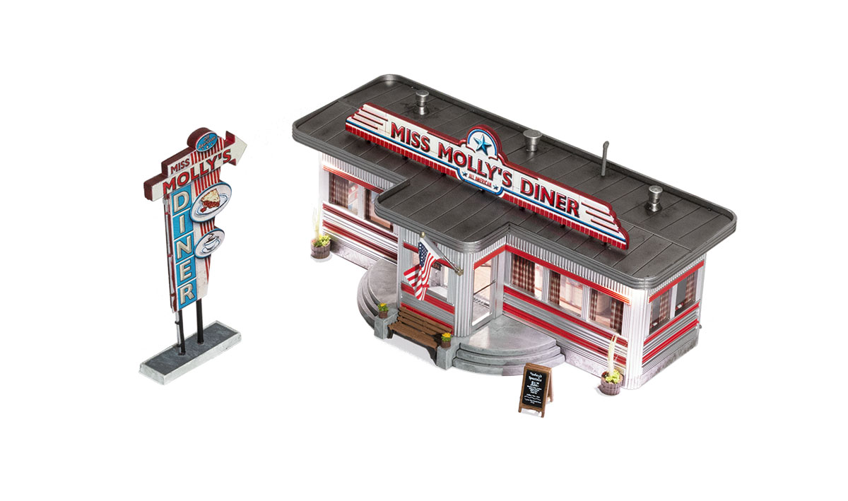 Miss Molly's Diner - N Scale - Miss Molly's Diner welcomes you with a spoonful of some good home cookin'