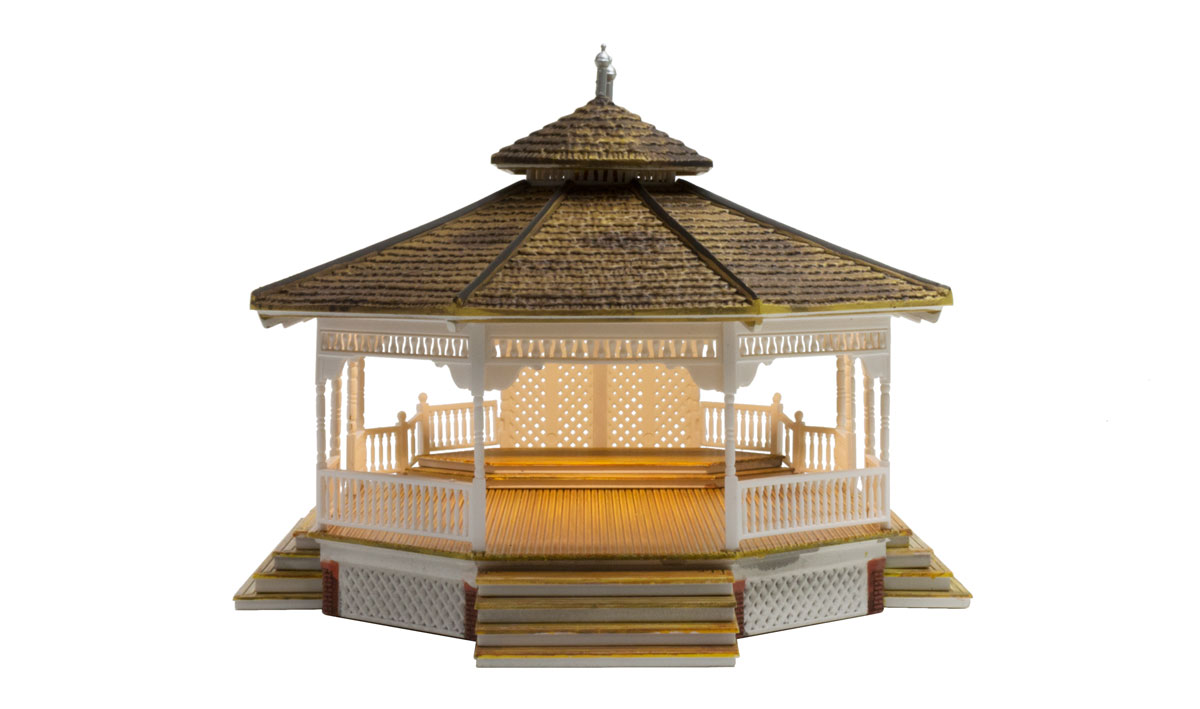Grand Gazebo - HO Scale - The Grand Gazebo offers a panoramic view in any layout's village or city park