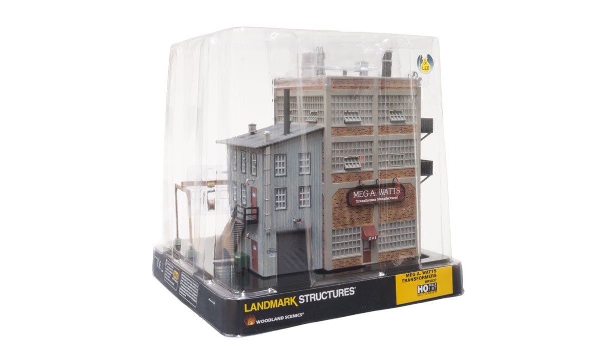 Meg A. Watts Transformers - HO Scale - Set as the centerpiece of your layout's industrial park or alongside a spur