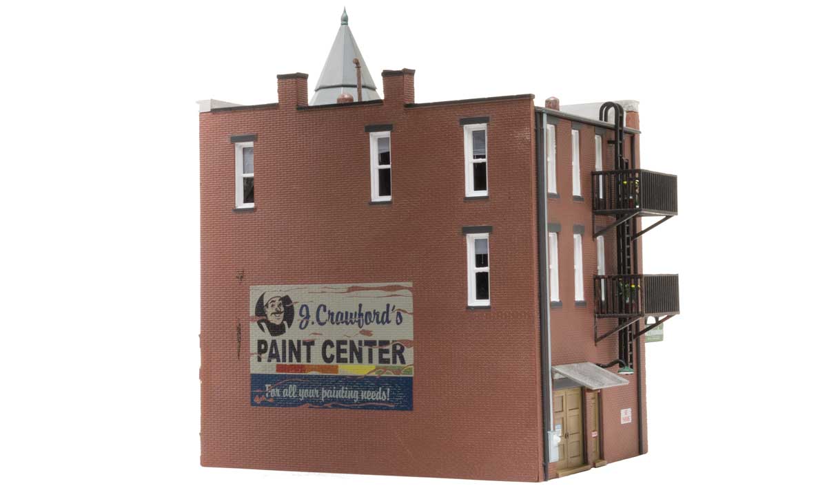 Davenport Department Store - HO Scale - The classic Victorian architecture of Davenport Department Store, with its two-story corner turret, will dress up any downtown layout scene