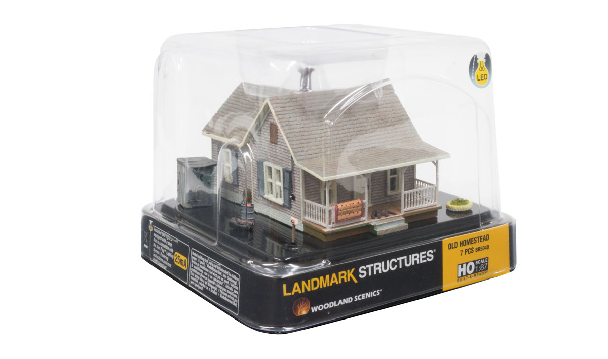 Old Homestead - HO Scale - The Old Homestead is a bit rough around the edges and the perfect representation of an old rural bungalow, beautifully weathered and loaded with detail