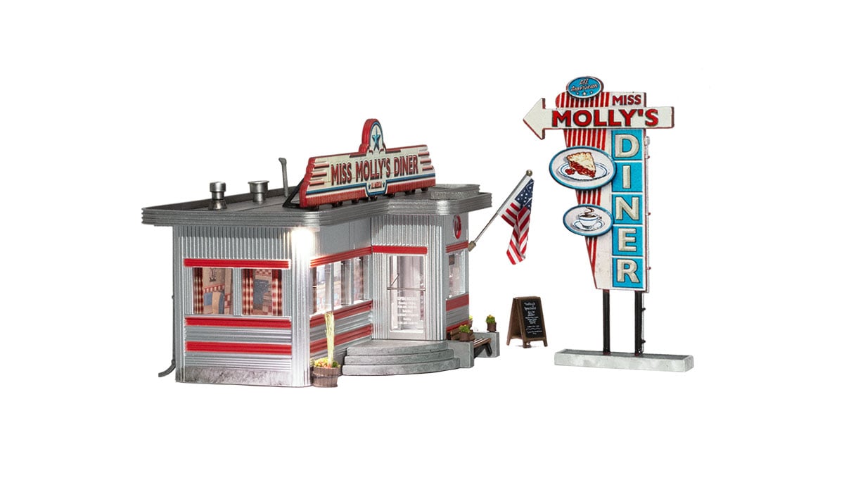 Miss Molly's Diner - HO Scale - Miss Molly's Diner welcomes you with a spoonful of some good home cookin'