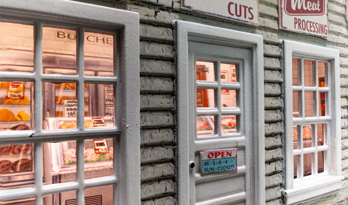 Carver's Butcher Shoppe - HO Scale - Every town has a local butcher to supply the finest cuts around, and HO Scale Carver's Butcher Shoppe only offers the best